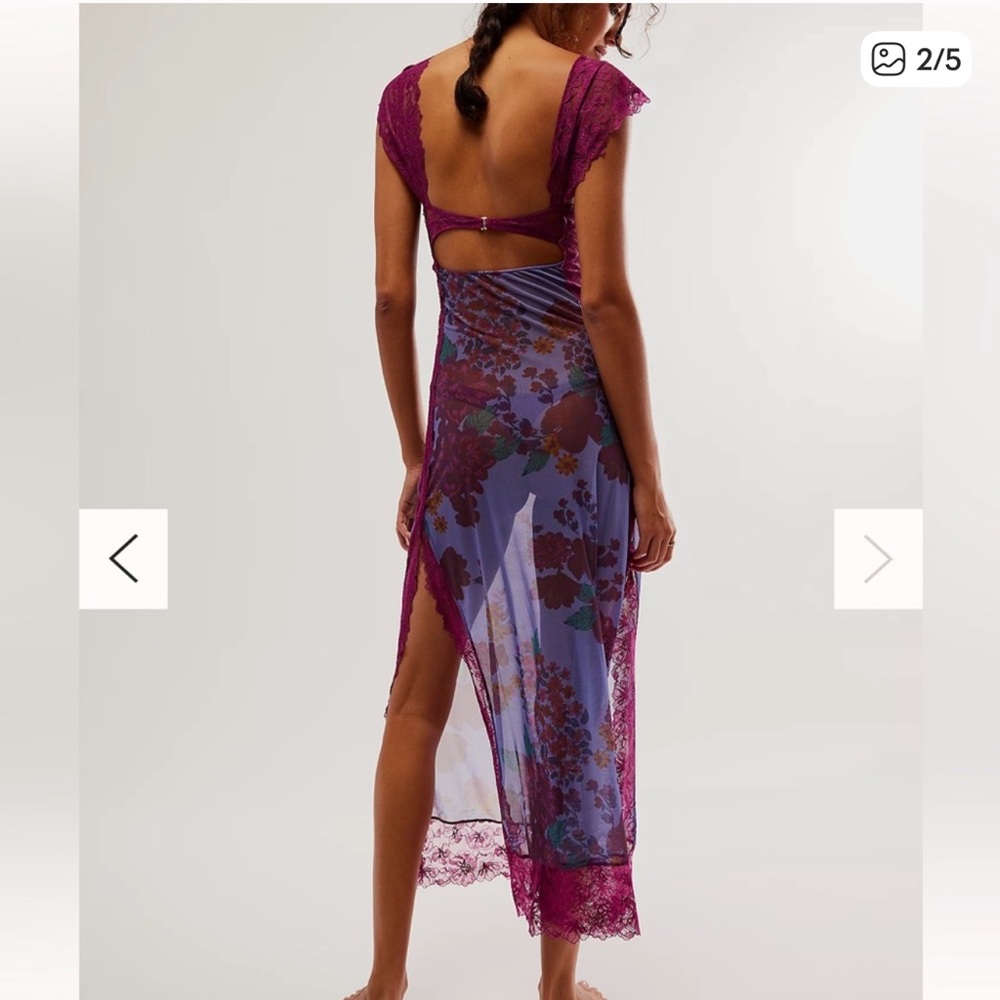 Free People Purple and Red Floral Maxi Skirt - Picture 2 of 5